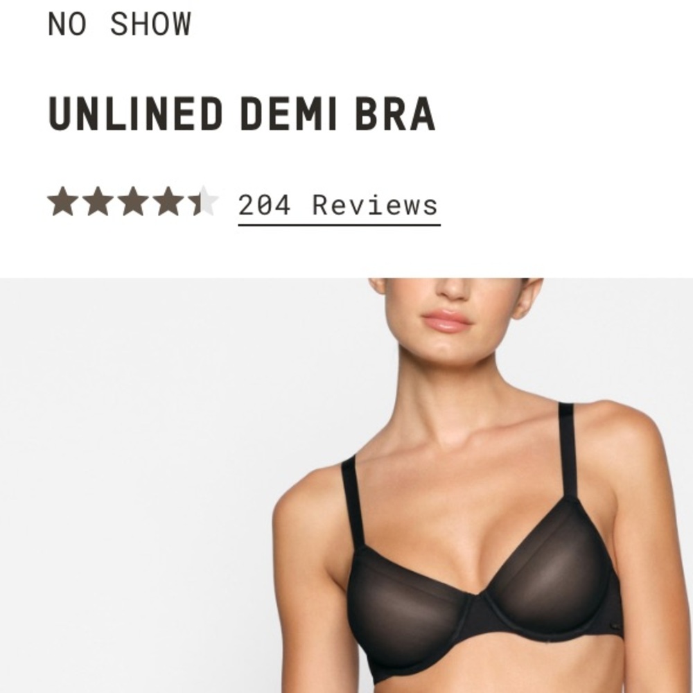 No show unlined Demi bra